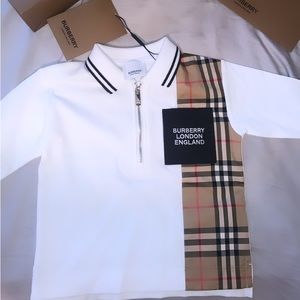 Kids Burberry Vintage Check Cotton Polo Shirt